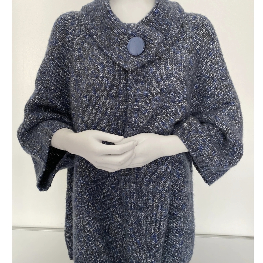 Tweeds Blue‎ Knit Poncho Sweater